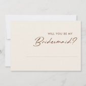 Eenvoudige Desert White Bridesmaid-ontwerpkaart Kaart (Voorkant)