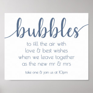 Eenvoudige desktops Dusty Blue Party Event Station Poster