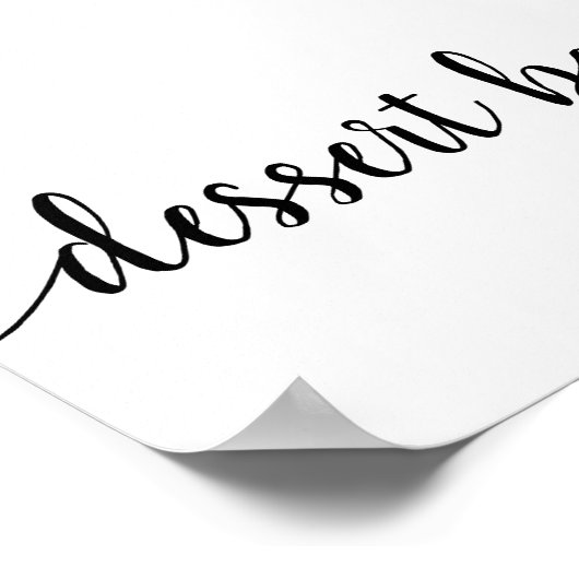 Eenvoudige Dessert Bar | Zwart script elk eventtek Poster (Hoek)