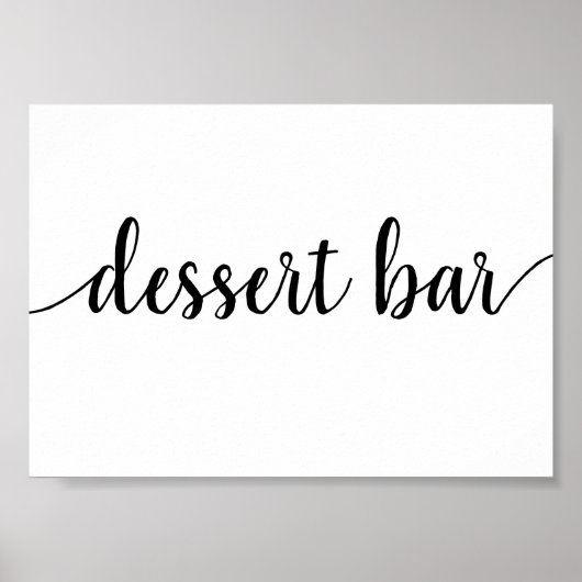 Eenvoudige Dessert Bar | Zwart script elk eventtek Poster (Voorkant)