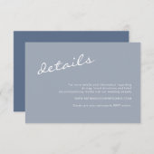 Eenvoudige details over een klein vuilnisblauwe br informatiekaartje (Voorkant / Achterkant)