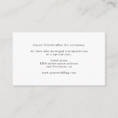 Eenvoudige details over een minimalistische bruilo informatiekaartje (Achterkant)