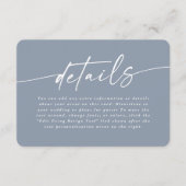 Eenvoudige details over het blauwe huwelijk in de  informatiekaartje (Voorkant)