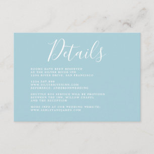 Eenvoudige details over het chic Calligraphy Weddi Informatiekaartje