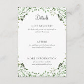 Eenvoudige details over het groene huwelijk informatiekaartje (Voorkant)