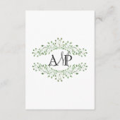 Eenvoudige details over het groene huwelijk informatiekaartje (Achterkant)