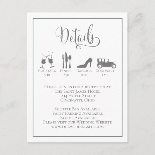 Eenvoudige details over het handlijntje met kallig informatiekaartje (Voorkant)