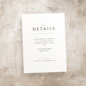 Eenvoudige details over het luxe huwelijk met een  informatiekaartje