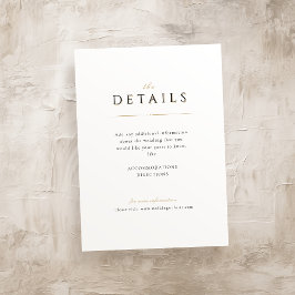 Eenvoudige details over het luxe huwelijk met een informatiekaartje