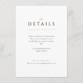 Eenvoudige details over het luxe huwelijk met een informatiekaartje (Voorkant)