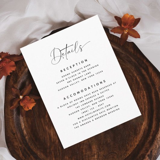 Eenvoudige details Pompoenen Website Bruiloft Informatiekaartje