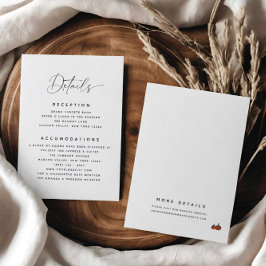 Eenvoudige details Pompoenen Website Bruiloft Informatiekaartje