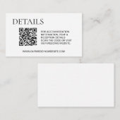 Eenvoudige details — RSVP QR-code Website Informatiekaartje (Voorkant / Achterkant)