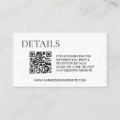 Eenvoudige details — RSVP QR-code Website Informatiekaartje (Voorkant)