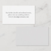 Eenvoudige details van de elegant grijs witte brui informatiekaartje (Voorkant / Achterkant)