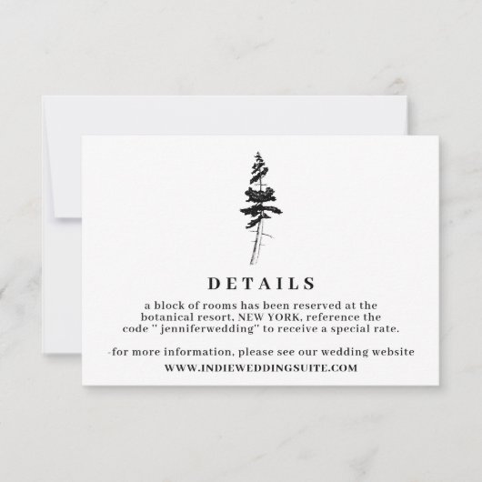 Eenvoudige details van Forest Pine Indie Rustic Kaart (Voorkant)