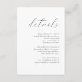 Eenvoudige details van het Elegant grijs bruilofte Informatiekaartje (Voorkant)