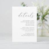 Eenvoudige details van het Elegant grijs bruilofte Informatiekaartje (Staand voorkant)