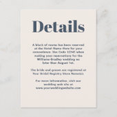 Eenvoudige details van het moderne marineminimenta informatiekaartje (Voorkant)