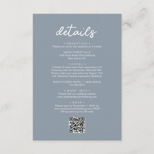 Eenvoudige details van QR-code voor grafisch scrip Informatiekaartje (Voorkant)