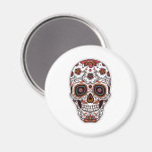 Eenvoudige Dia de Muertos bloemenschedel | Magneet (Voorkant / Achterkant)