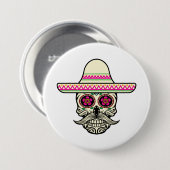 Eenvoudige Dia de Muertos schedel met Pet | Button (Voorkant /achterkant)
