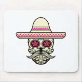 Eenvoudige Dia de Muertos schedel met Pet | Muisma Muismat (Voorkant)