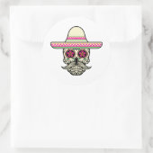 Eenvoudige Dia de Muertos schedel met Pet | STICKE Ronde Sticker (Tas)