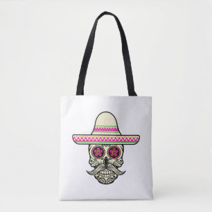 Eenvoudige Dia de Muertos schedel met Pet Tote b Bag