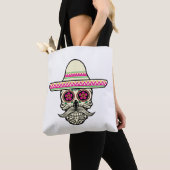 Eenvoudige Dia de Muertos schedel met Pet | Tote b Tote Bag (Dichtbij)