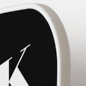 Eenvoudige diagonale strepen Initialen zwart-wit Pickleball Paddle (Links Detail)