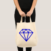 Eenvoudige diamant - blauw tote bag (Voorkant (product))