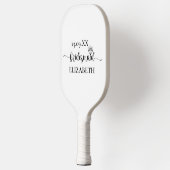 Eenvoudige Diamant Elegant Script Bachelorette Wee Pickleball Paddle (Links)