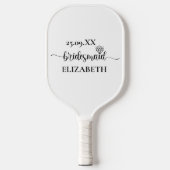 Eenvoudige Diamant Elegant Script Bachelorette Wee Pickleball Paddle (Voorkant)