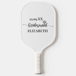 Eenvoudige Diamant Elegant Script Bachelorette Wee Pickleball Paddle