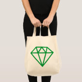 Eenvoudige diamant - Groen gras op natuurlijk Tote Bag (Voorkant (product))