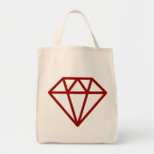 Eenvoudige diamant - Ruby Red op Natural Tote Bag (Voorkant)