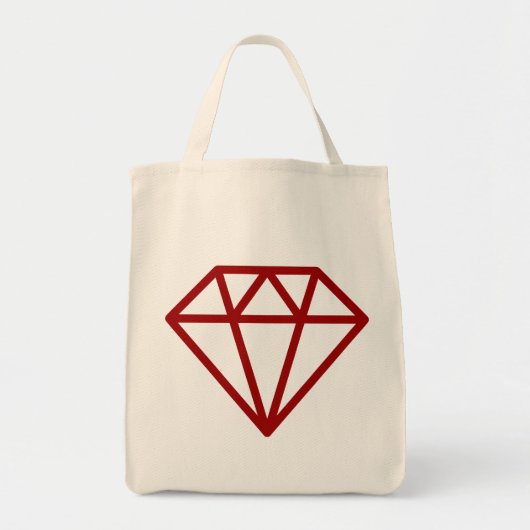 Eenvoudige diamant - Ruby Red op Natural Tote Bag (Voorkant)