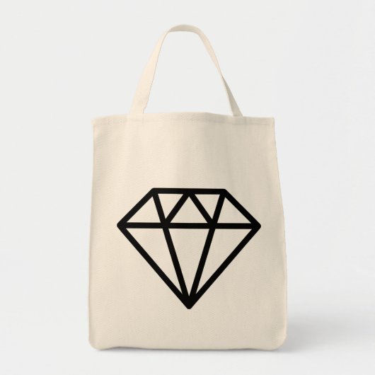 Eenvoudige Diamant - Zwart Tote Bag (Voorkant)