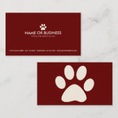 Eenvoudige dierenpootje visitekaartje (Voorkant / Achterkant)