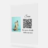 Eenvoudige diernaam details QR-code tekst toevoege Acryl Bord (Hoek)