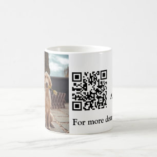 Eenvoudige diernaam details QR-code tekst toevoege Koffiemok
