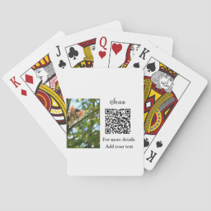 Eenvoudige diernaam details QR-code tekst toevoege Pokerkaarten