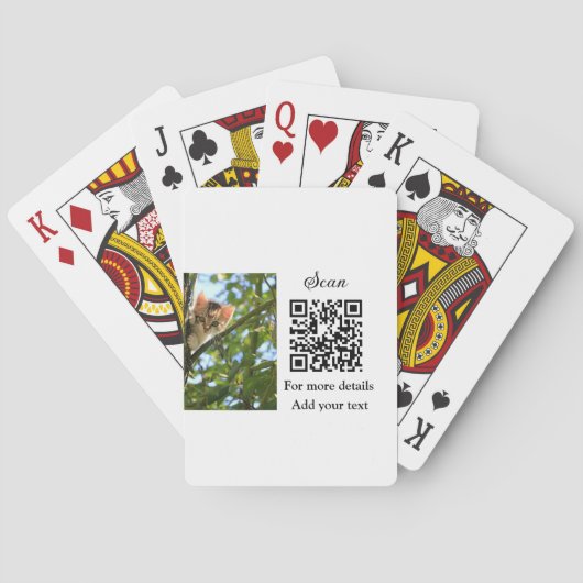 Eenvoudige diernaam details QR-code tekst toevoege Pokerkaarten (Achterkant)