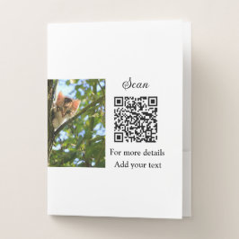 Eenvoudige diernaam details QR-code voeg tekst fot