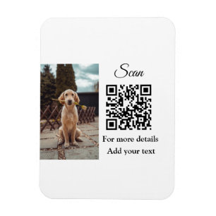 Eenvoudige diernaam details QR-code voeg tekst fot Magneet
