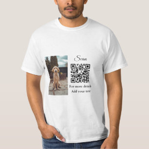 Eenvoudige diernaam details QR-code voeg tekst fot T-shirt