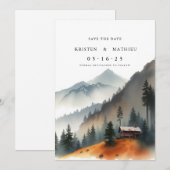 Eenvoudige digitale berg save the date (Voorkant / Achterkant)