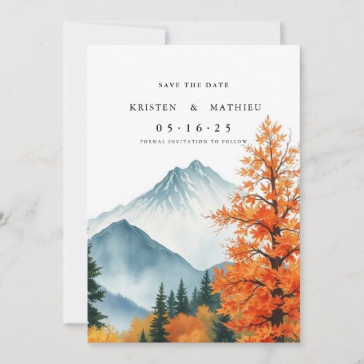 Eenvoudige digitale berg save the date (Voorkant)