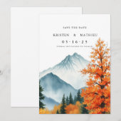 Eenvoudige digitale berg save the date (Voorkant / Achterkant)